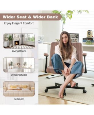 Streamdale Pink Velvet Criss Cross Office Chair