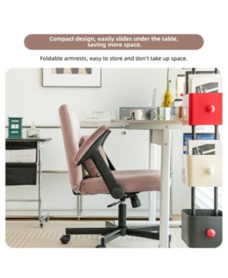 Streamdale Pink Velvet Criss Cross Office Chair