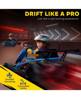 24V 8.1 MPH Electric Drift Kart for Kids with Dual Motors,