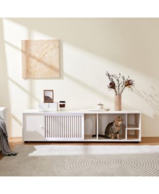 Style Cat TV Stand With Storage and Removable sliding door
