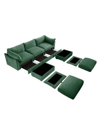 U Shape 3 Seater Sofa with Ottomans