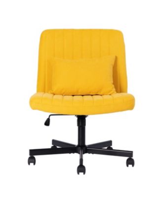 Streamdale  Linen Armless Office Chair with Wheels