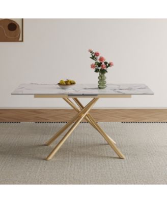 59" Expandable Sintered Stone Dining Table