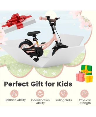 Kids Training Bike with Adjustable Seat Dual Brake System and Rubber Tires