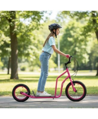 Youth Scooter with Adjustable Handlebar and Inflatable Wheels
