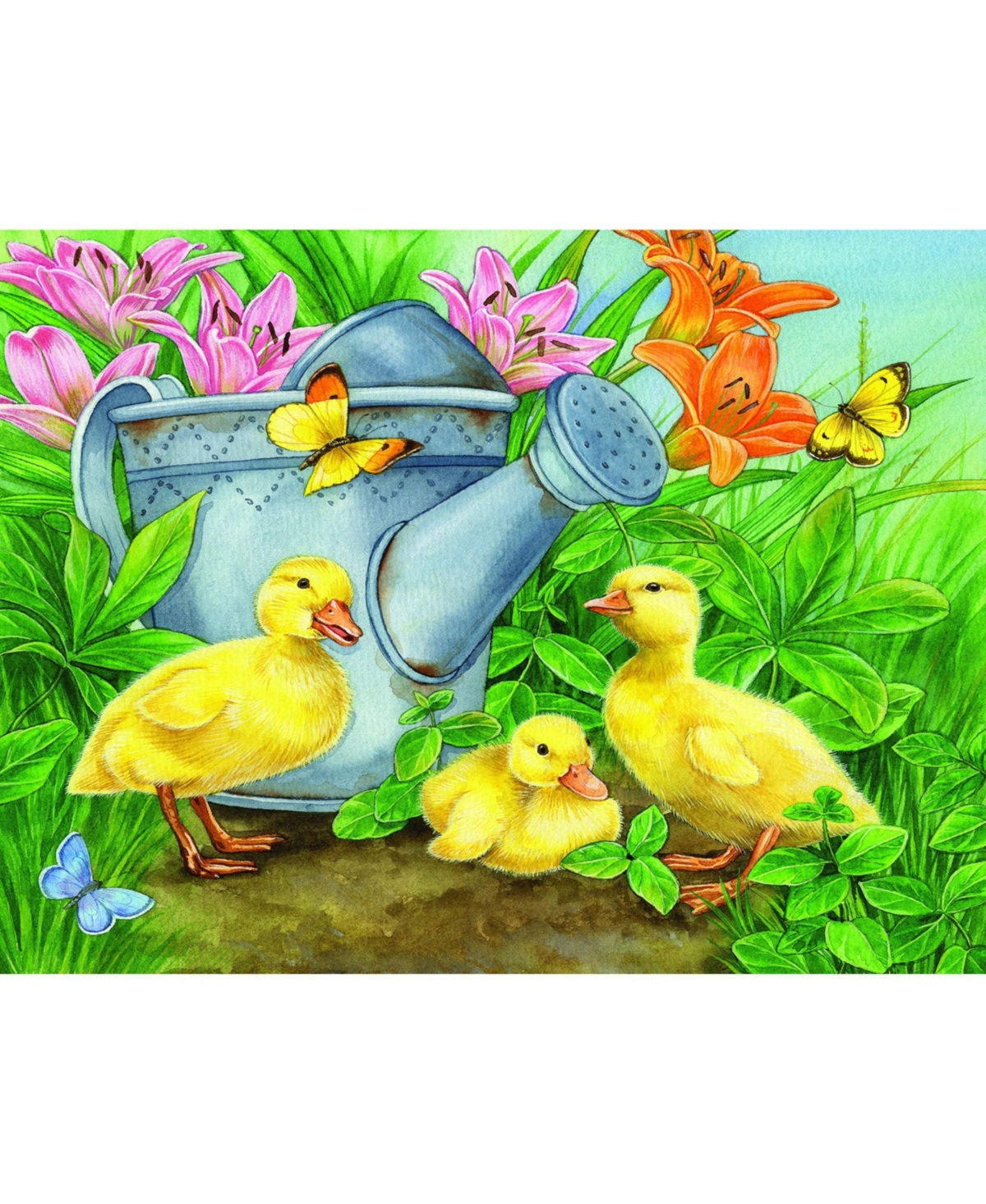 SunsOut Ducklings and Butterflies 300 piece Jigsaw Puzzle for Adults