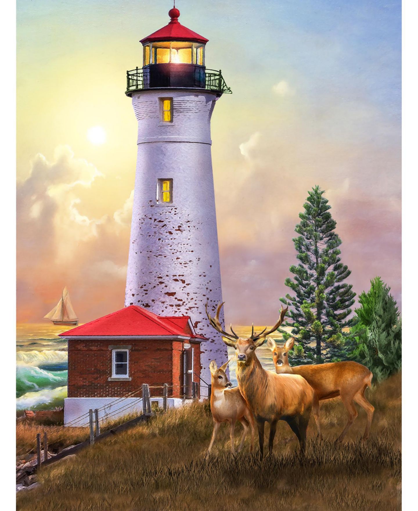 Детский пазл SunsOut Crisp Point Lighthouse 500-Piece Jigsaw Puzzle, от 15 лет — фото 4