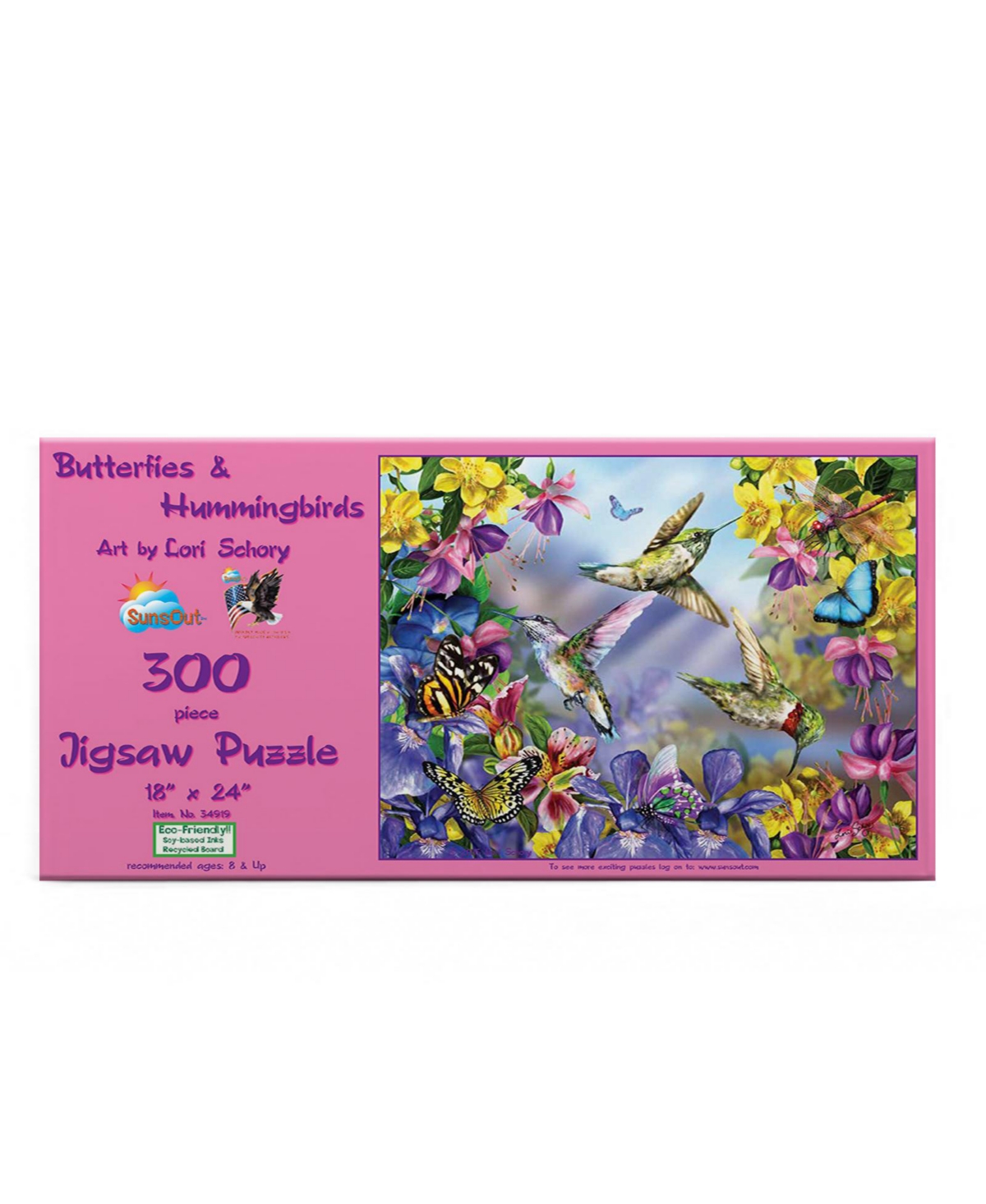 SunsOut Butterflies Hummingbirds 300 piece Jigsaw Puzzle for Adults