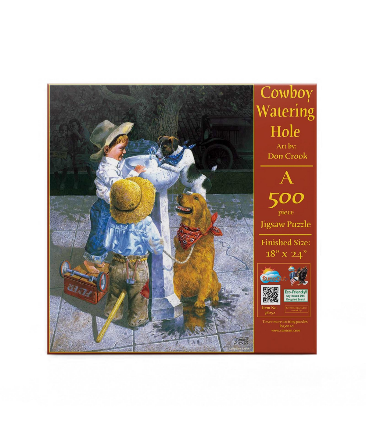 SunsOut Cowboy Watering Hole 500 piece Jigsaw Puzzle for Adults