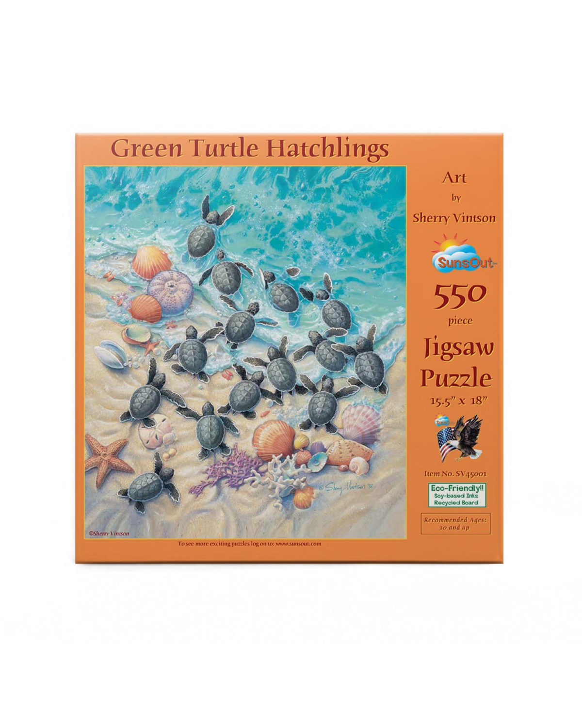 SunsOut Green Turtle Hatchlings 550 piece Jigsaw Puzzle for Adults