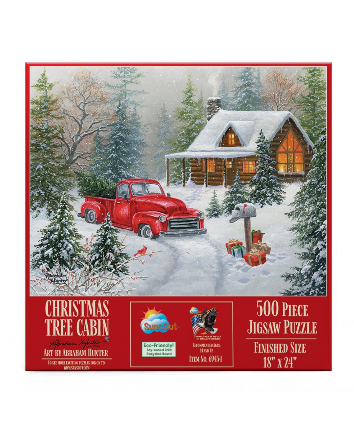 SunsOut Christmas Tree Cabin 500 piece Jigsaw Puzzle for Adults Christmas