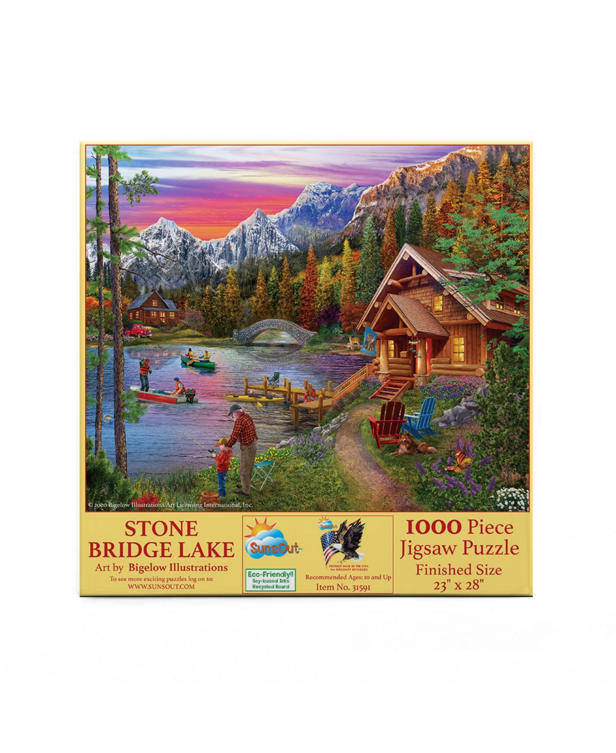 SunsOut Stone Bridge Lake 1000 piece Jigsaw Puzzle for Adults