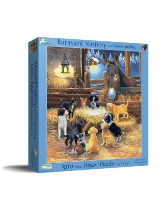 Barnyard Nativity 500 piece Jigsaw Puzzle for Adults  Christmas