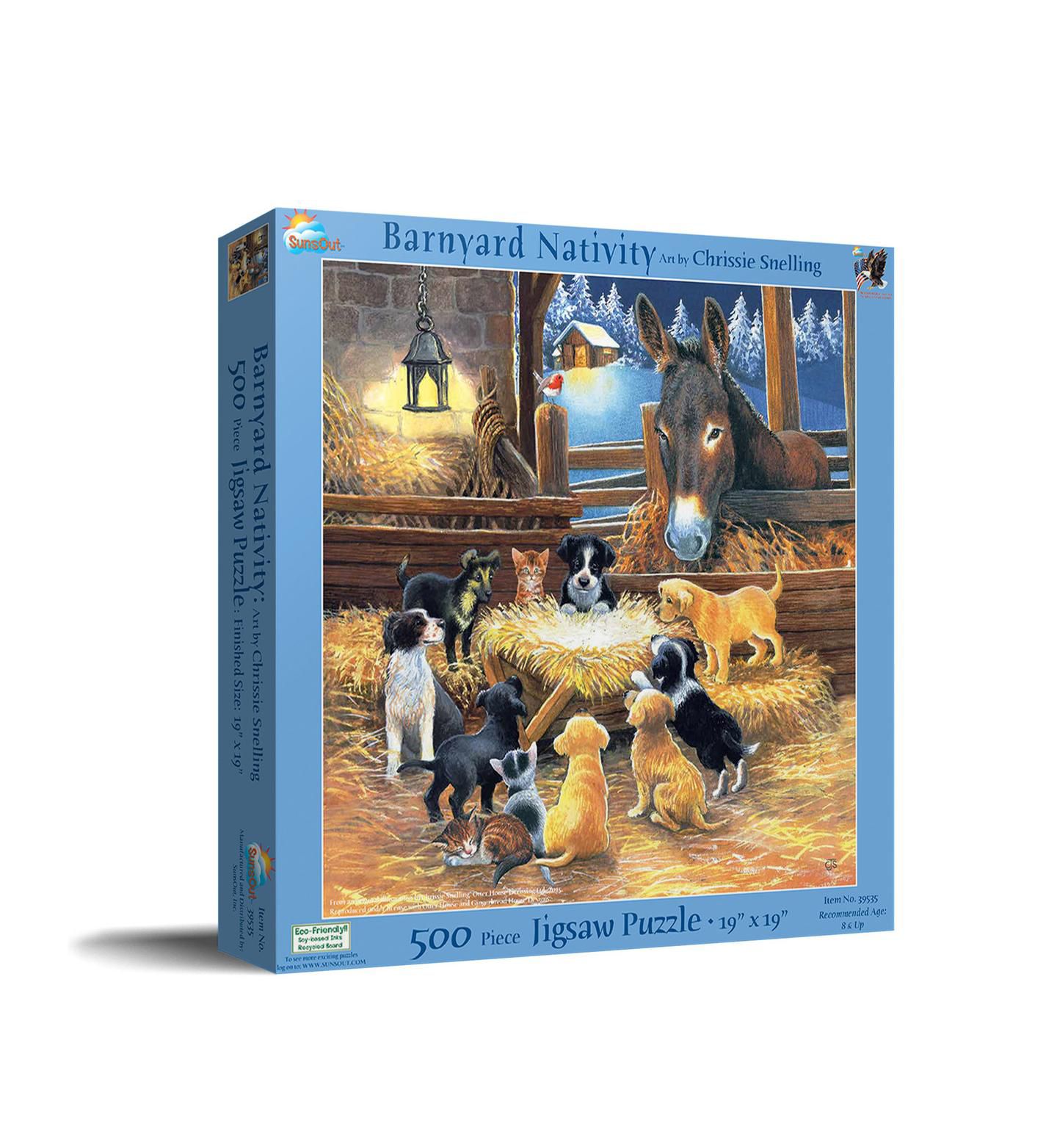 Детский пазл SunsOut Barnyard Nativity 500 Piece Jigsaw Puzzle, от 15 лет — фото 1