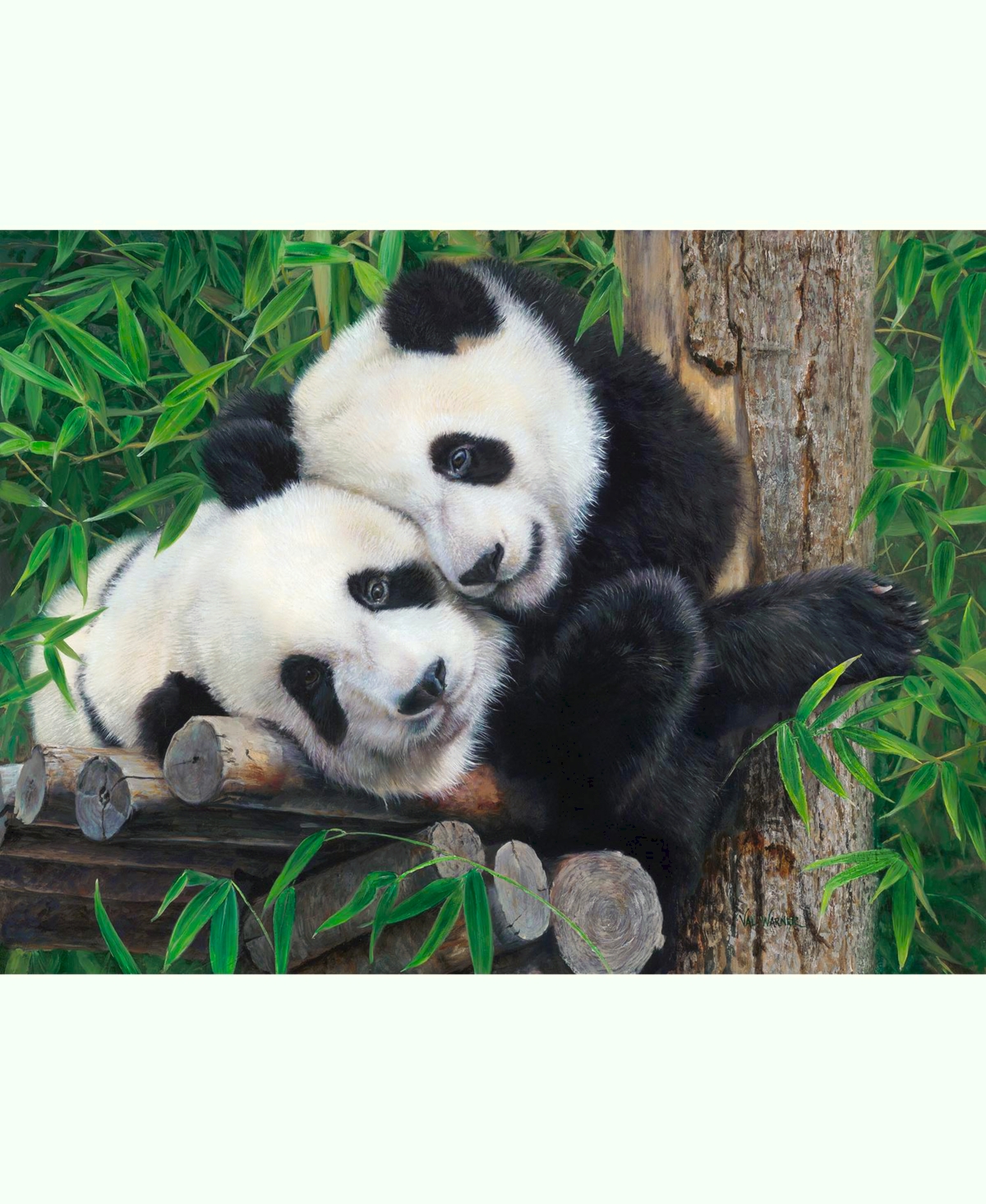 SunsOut Bam Boo Panda Buddies 300 piece Jigsaw Puzzle for Adults