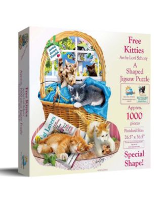 Free Kitties 1000 piece Jigsaw Puzzle for Adults Special Shape