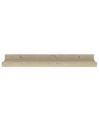 Wall Shelf Set of 2 Sonoma Oak MDF Medium Wall Shelf