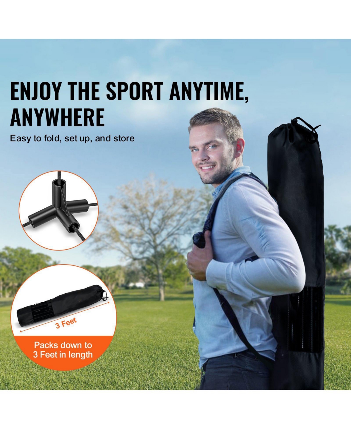 Mecale Adjustable Badminton and Volleyball Net, ft Foldable Pickleball Net with Poles, Stand and Carry Bag for Backyard Indoor Outdoor