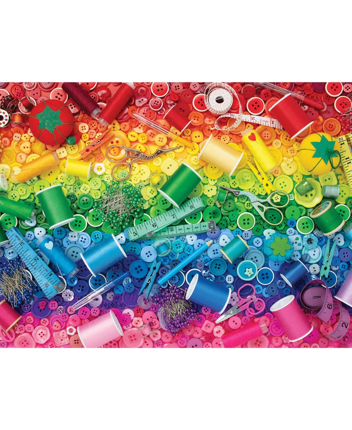 SunsOut Sewing Rainbow 500 piece Jigsaw Puzzle for Adults