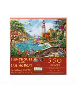 Lighthouse and Sailing Boat 550 piece Jigsaw Puzzle for Adults