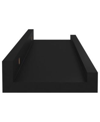 Wall Shelf Set of 4 Black MDF Medium Wall mounting Wall Shelf