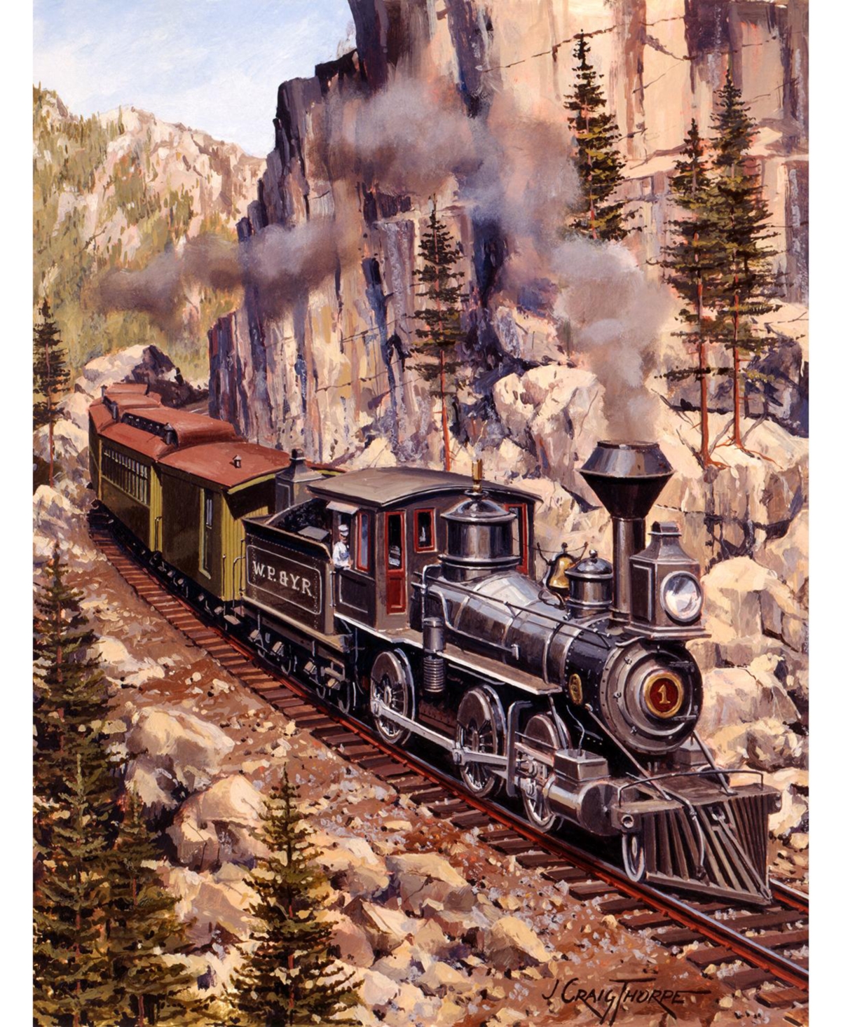 SunsOut Locomotive Curve 500 piece Jigsaw Puzzle for Adults