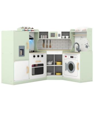 Corner Kids Play Kitchen with Washer and Ice Maker