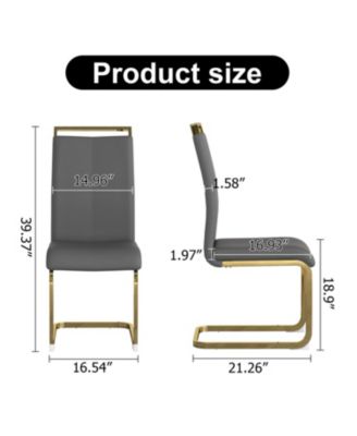 Modern Gray PU Leather Dining Chairs (Set of 4)