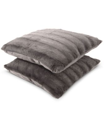 Plush Reversible Faux Fur 2-Pack Decorative Pillow, 26" x 26"