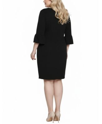 Plus Size Crew Neck 3/4-Sleeve Dress