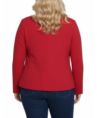 Plus Size Long Sleeve Crepe Blazer