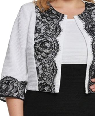 Plus Size Long Sleeve Ponte Cropped Jacket