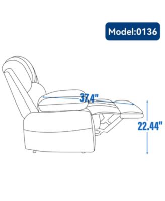 Large Manual Recliner Chair in Fabric for Living Room