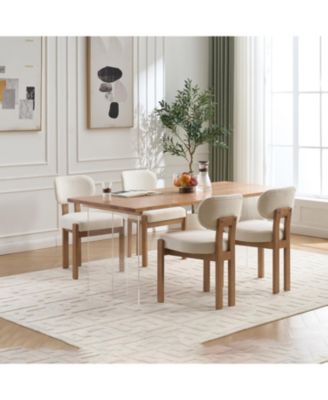 Modern Fabric Upholstered Dining Chairs (Set of 2)