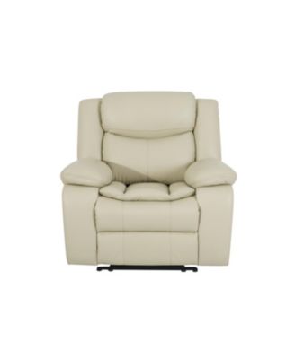 Breathable Leather Manual Reclining recliner chair for living room, Cream