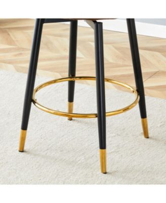  360 Brown Fabric Bar Chairs (Set of 2)