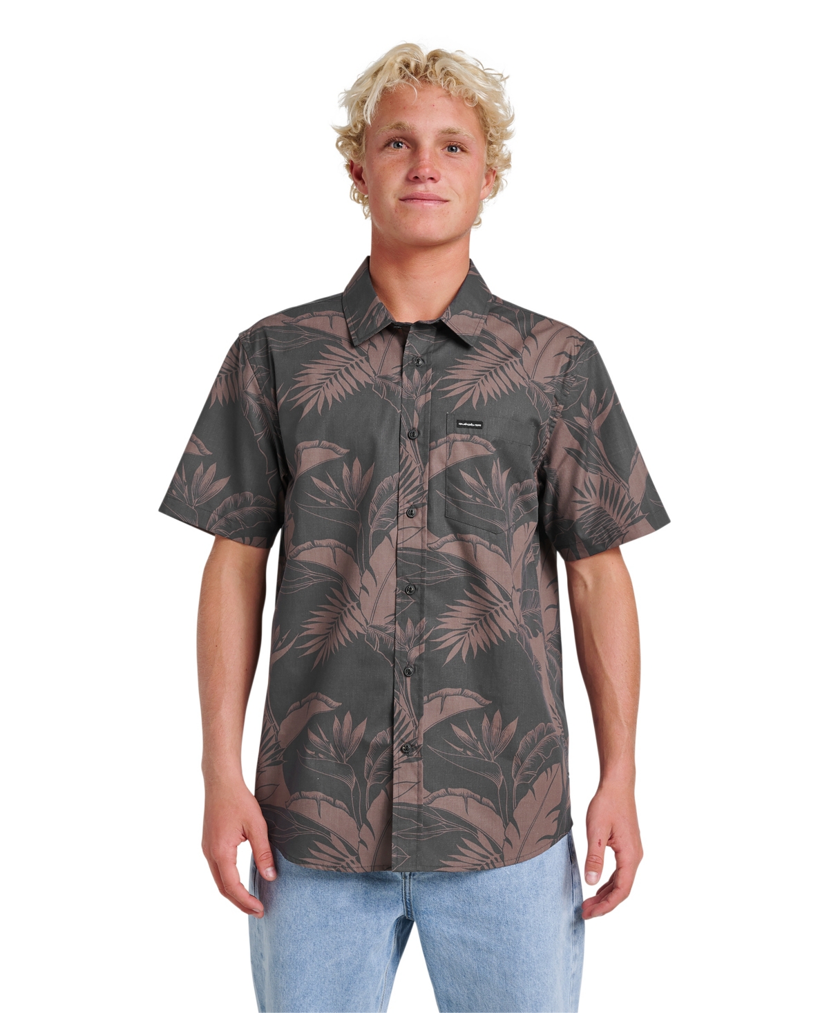 Quiksilver Men's Kahanu Classic Short-Sleeve Shirt - Gray