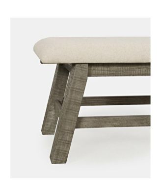 Telluride Rustic Farmhouse Solid Wood 85" Upholstered Dining Bench