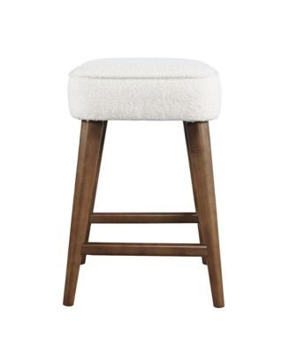 Wes Mid-Century Modern Boucle Upholstery Backless Counter Barstool (Set of 2