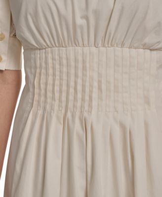 Women's Dolman-Sleeve Pleated Waist Midi Dress