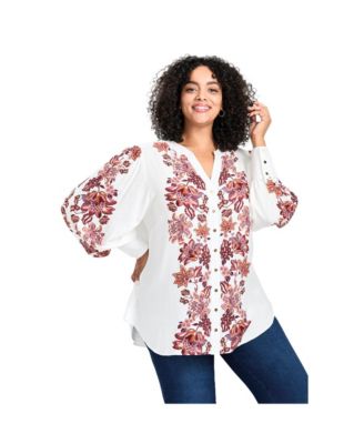 Women's Plus Size Sofia Long Sleeve Blouse
