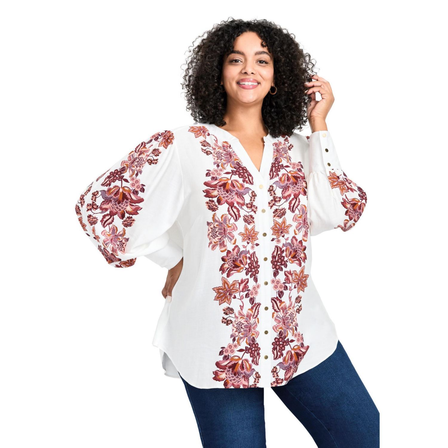 Women's Plus Size Sofia Long Sleeve Blouse