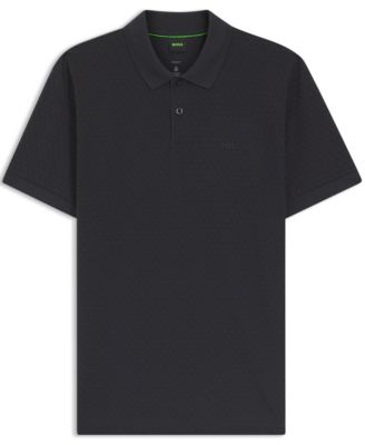 Men's Cotton-Piqu&eacute; Printed Pattern Polo Shirt