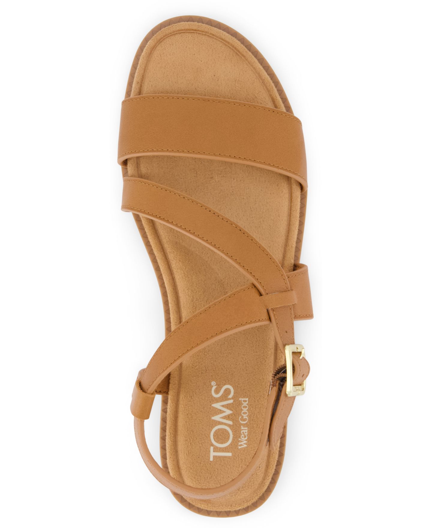 Женские сандалии TOMS Mar Strappy Flat, цвет: Коричневый кожаный — фото 4