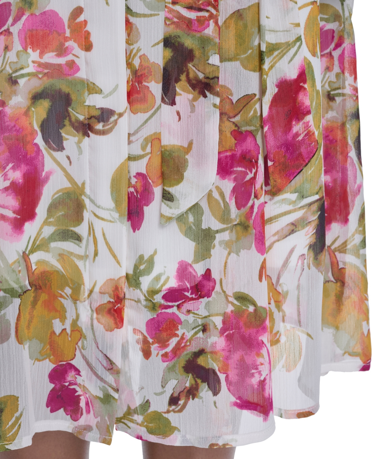 Calvin Klein Women's Tie-Sleeve Printed Midi Dress