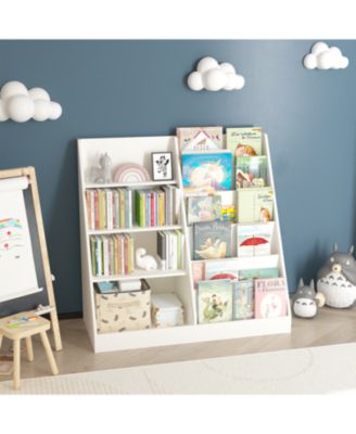 Kids Bookcase & Toy Organizer, 4-Tier Wooden Storage