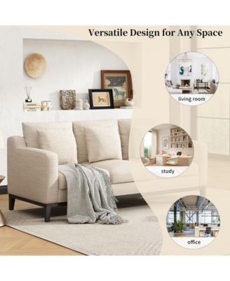 Streamdale  Furniture Mira Comfy 3-Seat Sofa with Wooden Legs, Modern Style for Living Room or Study