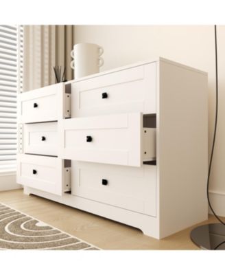 Streamdale Chest Of Drawer with 6 drawers white color farm door