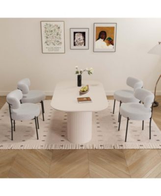 63"   Dining Table & 4 Cushioned Chairs