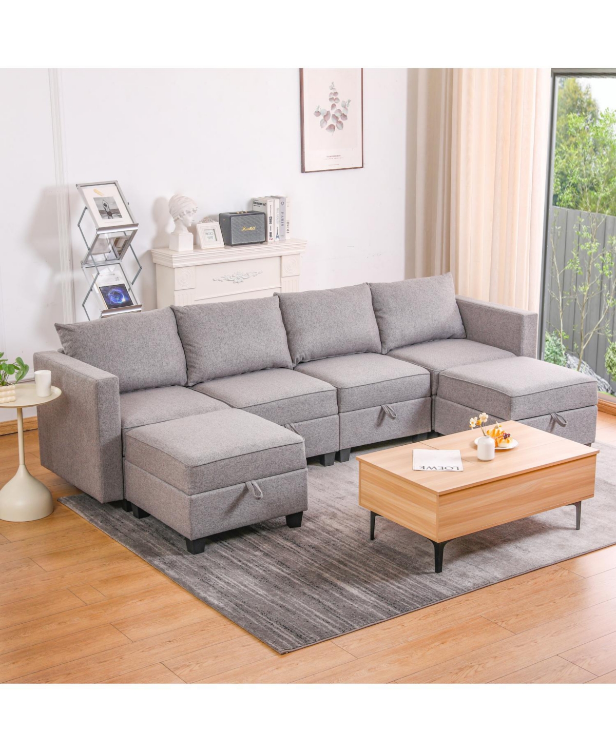 Streamdale Furniture Convertible Modular Sectional Sofa Couch - Dark Grey